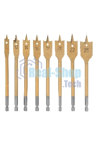 Набор сверл Matrix перовых по дереву, 10-12-14-16-18-20-22-25 мм 8 шт дерев,