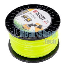 Леска для триммера Denzel квадрат, 2,4мм х 175м, на DIN катушке FLEX CORD