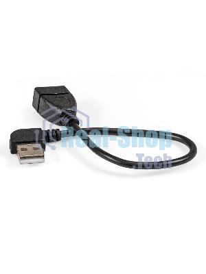 Удлинитель USB 2.0 ExeGate EX-CC-USB2-AMAF-0.15L (Am/Af, угловой 90-градусный коннектор (горизонтальный левый), 0,15м)