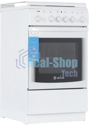 Плита комбинированная De Luxe 506022.05ГЭ (КР) ЧР 030 белый, конфорок 2 газовых и 2 электрических, духовка 54 л, 50 см x 85 см x 60 см