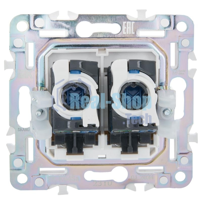 SKANDY Розетка компьютерная двойная RJ45 кат.6 SK-K04Sa песочный | SK-K20-2-K98 | IEK