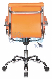 Кресло руководителя Бюрократ CH-993-Low/orange оранжевый, низкая спинка, искусственная кожа, крестовина хромированная