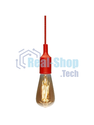 Патрон E27 Rexant силиконовый со шнуром 1 м красный