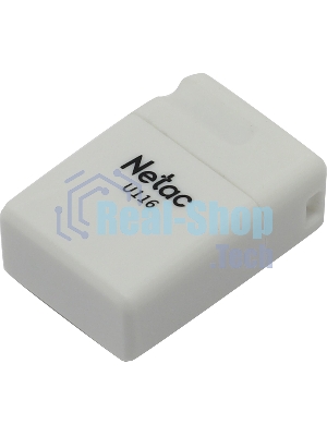 Флешка USB Netac U116 (NT03U116N-016G-20WH), 16Gb, USB 2.0, R/W 70/30, белый