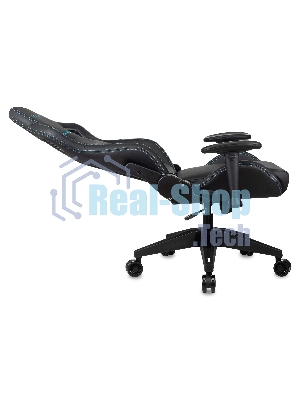 Кресло Knight Outrid Smile черный, экокожа, 120 кг, механизм качания