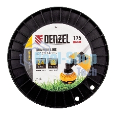Леска для триммера Denzel квадрат, 2,4мм х 175м, на DIN катушке FLEX CORD