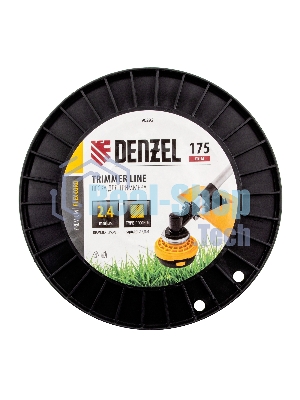 Леска для триммера Denzel квадрат, 2,4мм х 175м, на DIN катушке FLEX CORD
