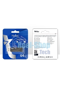 Флешка USB Netac US11 черный 64Gb USB Type-A + USB Type-C, metal/plastic case