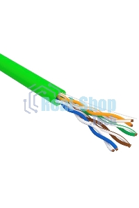 Кабель витая пара Rexant U/UTP, cat.5e, нг(А)-LSLTx, 4х2х0,52мм, 24AWG, INDOOR, SOLID, зеленый, 305м
