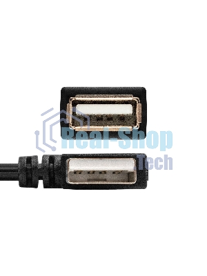 Удлинитель USB 2.0 ExeGate EX-CC-USB2-AMAF-0.15L (Am/Af, угловой 90-градусный коннектор (горизонтальный левый), 0,15м)