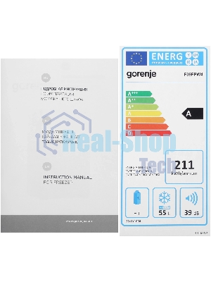 Морозильная камера Gorenje F39FPW4, белый, 55л, 3 ящика