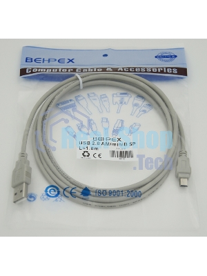 Кабель USB2.0 AM/miniBm 1.8м USB/miniUSB 1.8m, серый