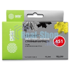 Картридж струйный Cactus CS-CLI451Y желтый (10.2 мл) для Canon MG 6340/5440/IP7240