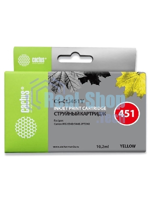 Картридж струйный Cactus CS-CLI451Y желтый (10.2 мл) для Canon MG 6340/5440/IP7240