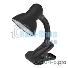 Настольный светильник ЭРА N-102 N-102-E27-40W-BK черный матовый Светильник настольный, цоколь E-27, на прищепке