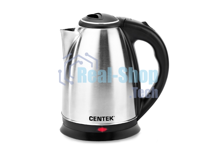 Чайник электрический Centek CT-0035 матовый, металл, 1,5 л, 2000 W, хромированная вставка на крышке