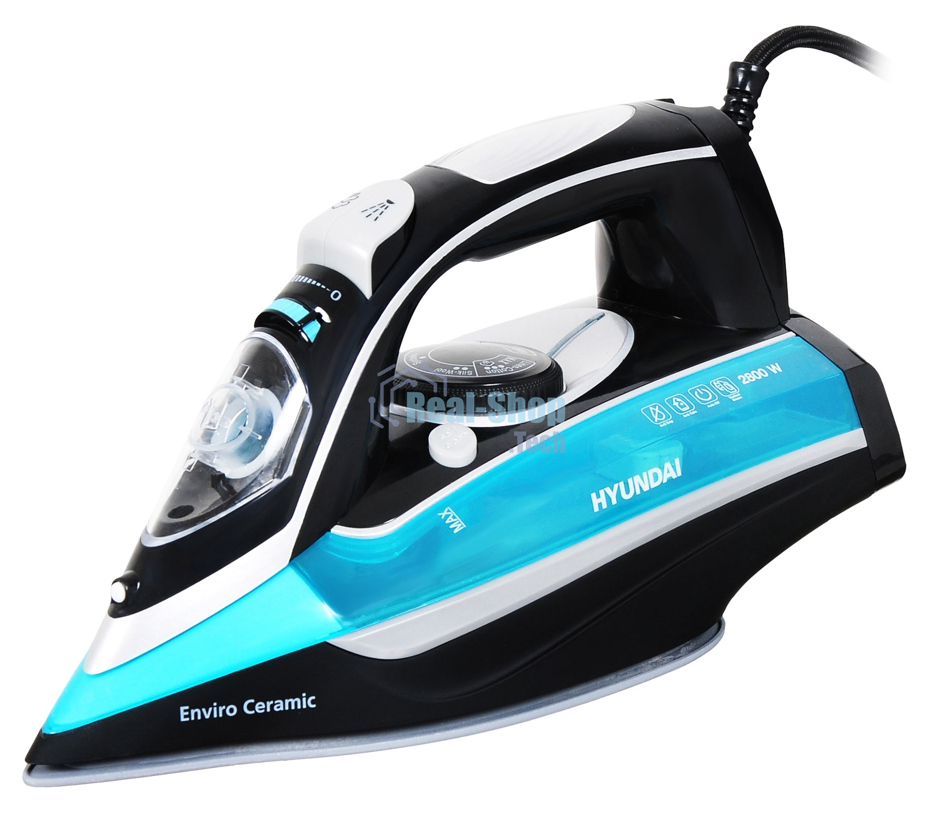 Утюг Hyundai H-SI01336 2800Вт черный/голубой
