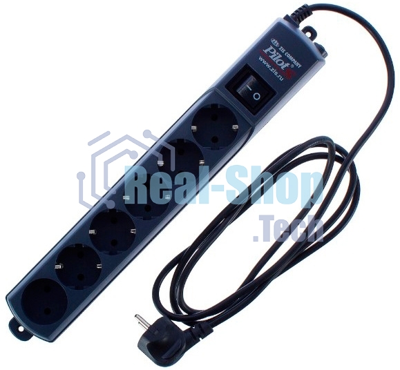 Сетевой фильтр Surge protector Pilot S Max (5 euros + 1GP), 15A/3.5kVA, automatic, 1.8 m, graphite