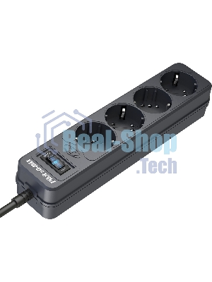 Сетевой фильтр Pilot sG-Max 5 outlets (GP), 15А/3.3 kVt, automatic circuit-breaker, 1.8 m, gfaphite