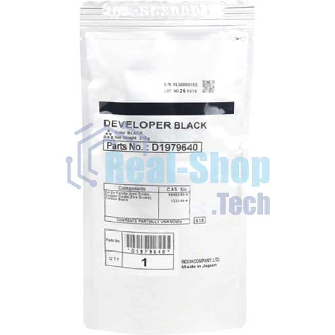 Девелопер Ricoh DEVELOPER BLACK (D1979641/D1979640), черный, пакет, 120000 отп., для MP 4054SP/MP 4054ASP/MP 4054AZSP/MP 5054SP/MP 5054ASP/MP 5054AZSP/MP 6054SP/MP 6054ZSP/MP 2554SP/2554ZSP/3054/3054SP/3054ZSP/3554SP/3554ZSP