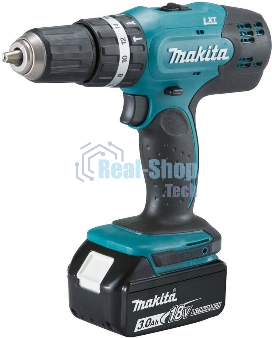 Дрель-шуруповерт Makita DHP453RFE, 18 В, 3 Ач, 42 Нм, щеточный