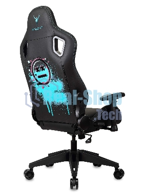 Кресло Knight Outrid Smile черный, экокожа, 120 кг, механизм качания