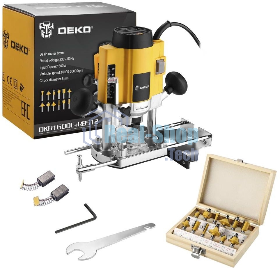 Фрезер Deko DKR1600E 1600Вт 30000об/мин макс.ход:52мм