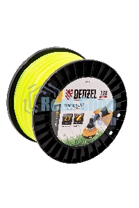 Леска для триммера Denzel квадрат, 2,7м х 138м, на DIN катушке FLEX CORD