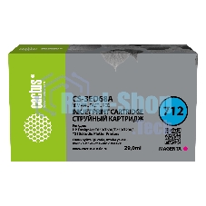 Картридж струйный Cactus CS-3ED68A 712 пурпурный (29 мл) для HP DJ T230/630