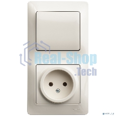 Блок комбинированный GLOSSA розетка + выкл. 1-кл. беж. SchE