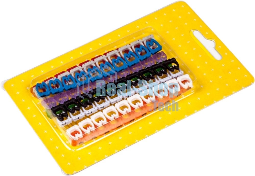 Набор цветных маркировочных кабельных клипс с цифрами, для кабелей диаметром до 5.5 мм