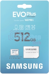 Флеш карта microSDXC 512Gb Samsung MB-MC512SA/EU EVO Plus + adapter
