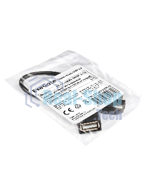 Удлинитель USB 2.0 ExeGate EX-CC-USB2-AMAF-0.15L (Am/Af, угловой 90-градусный коннектор (горизонтальный левый), 0,15м)