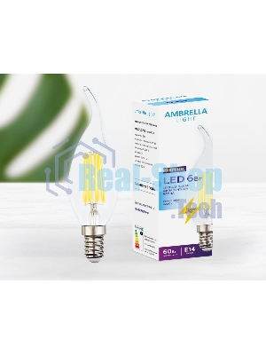Лампа светодиодная Ambrella light 202215 Filament LED C37L-F 6W E14 4200K (60W)