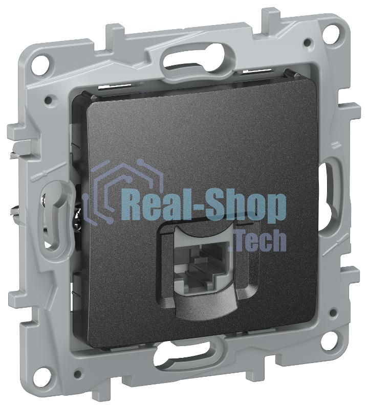 Etika Антрацит Розетка компьютерная RJ45 кат.6 UTP  | 6726531 | IEK