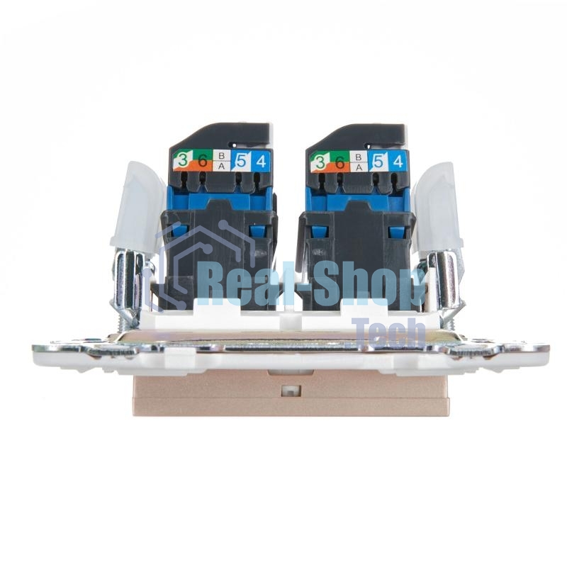 SKANDY Розетка компьютерная двойная RJ45 кат.6 SK-K04Sa песочный | SK-K20-2-K98 | IEK