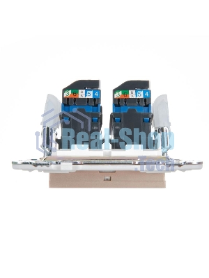 SKANDY Розетка компьютерная двойная RJ45 кат.6 SK-K04Sa песочный | SK-K20-2-K98 | IEK