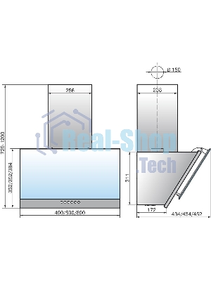 Вытяжка каминная Elikor Рубин S4 60П-700-Э4Д антрацит, 60 см, 700 куб. м/ч, 52 дБ