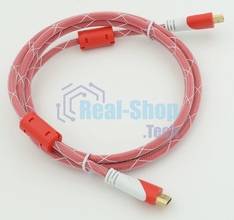 Кабель HDMI Ver.1.4 Red jack HDMI19 (m)/HDMI19 (m) 1.8м феррит.кольца позолоченные контакты