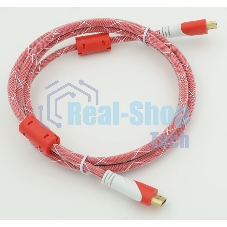 Кабель HDMI Ver.1.4 Red jack HDMI19 (m)/HDMI19 (m) 1.8м феррит.кольца позолоченные контакты