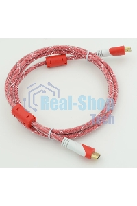 Кабель HDMI Ver.1.4 Red jack HDMI19 (m)/HDMI19 (m) 1.8м феррит.кольца позолоченные контакты