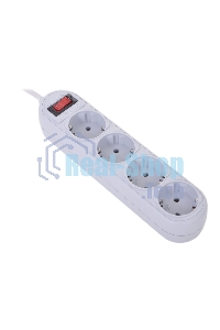 Сетевой фильтр Defender ES Lite, 1.8 м, 4 розетки, серый