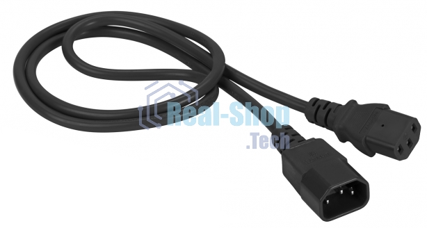 Шнур питания Lanmaster C13-C14, 3х0.75, 220В, 10А, черный, 7 метров