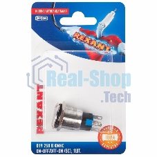 Кнопка антивандальная Rexant Ø19 250В Фикс (5с) ON-OFF/OFF-ON подсв/красная (в упак. 1шт.)