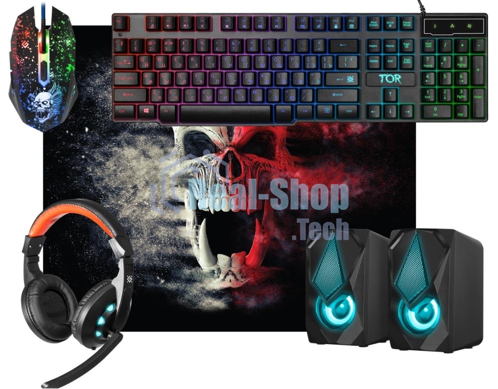 Комплект клавиатура+мышь Defender Tor MHP-127 проводной, USB, 3200 DPI, чёрный