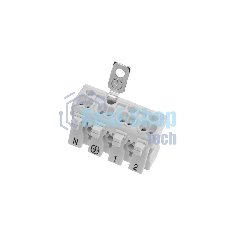 Клемма пружинная соединительная Rexant КСП 4-полюсная с заземлением и с монтажными ножками (50 шт./уп.)