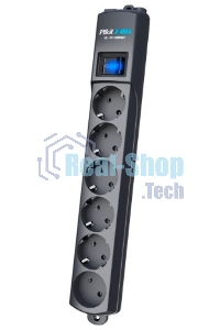 Сетевой фильтр Surge protector Pilot S Max (5 euros + 1GP), 15A/3.5kVA, automatic, 3 m, graphite