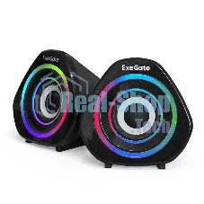 Акустическая система 2.0 ExeGate EX289680RUS Accord 210 (питание USB, 2х3Вт (6Вт RMS), 60-20000Гц, черный, RGb подсветка)