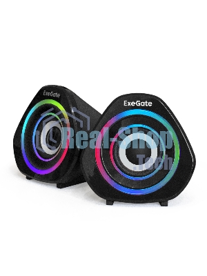 Акустическая система 2.0 ExeGate EX289680RUS Accord 210 (питание USB, 2х3Вт (6Вт RMS), 60-20000Гц, черный, RGb подсветка)