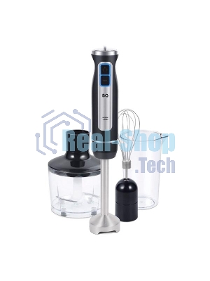 Блендер погружной BQ HB1233SS Black-Steel. Измельчитель, миксер, блендер, Мощность 1400 Вт